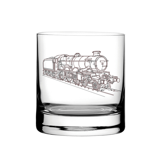 Castle Class Steam Train Locomotive Engraved Glass Tumbler