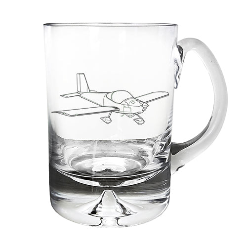vans rv12 aircraft glass tankard digital engraving mockup / engraving preview