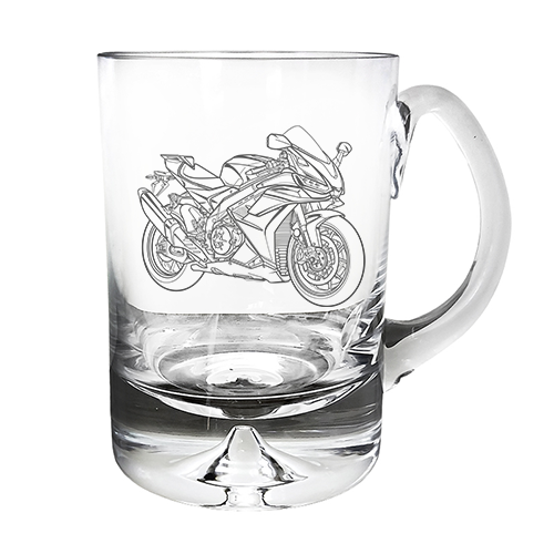 RSV Mille motorcycle glass tankard â€“ digital engraving mockup / engraving