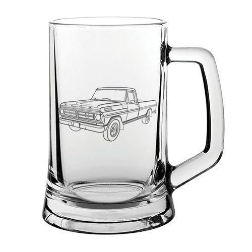 fd f100 car glass tankard digital engraving mockup / engraving preview