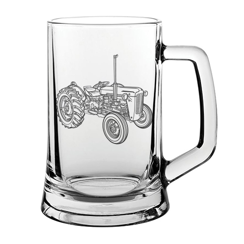 Mockup of our Ferguson TE20 Tractor artwork glass tankard
