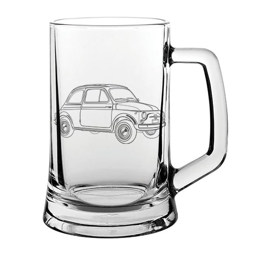 fia 500 car glass tankard digital engraving mockup / engraving preview
