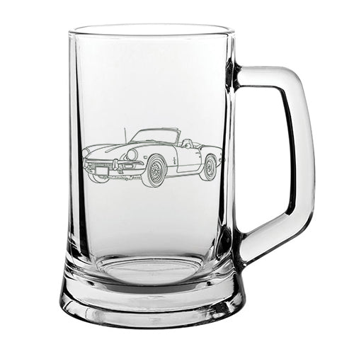 spitfire car glass tankard digital engraving mockup / engraving preview