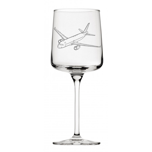 airbus a320 Aircraft wine glass digital engraving mockup / engraving preview