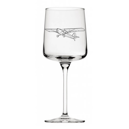 auster j series aircraft wine glass digital engraving mockup / engraving preview