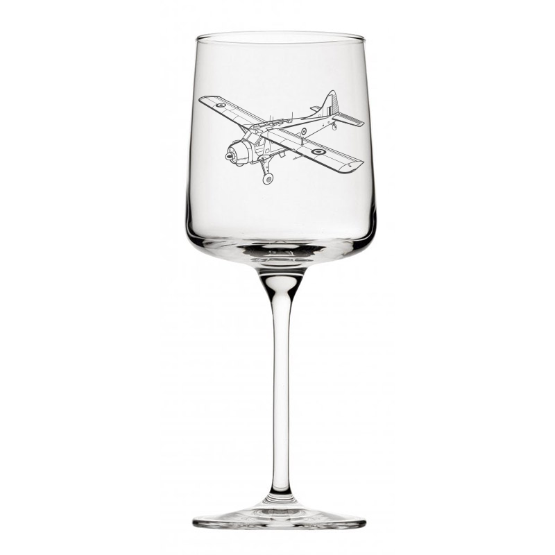 beaver aircraft wine glass digital engraving mockup / engraving preview