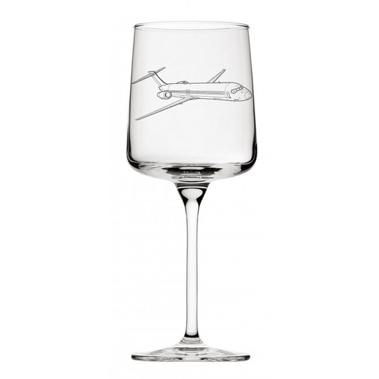 boeing 717 aircraft wine glass digital engraving mockup / engraving preview
