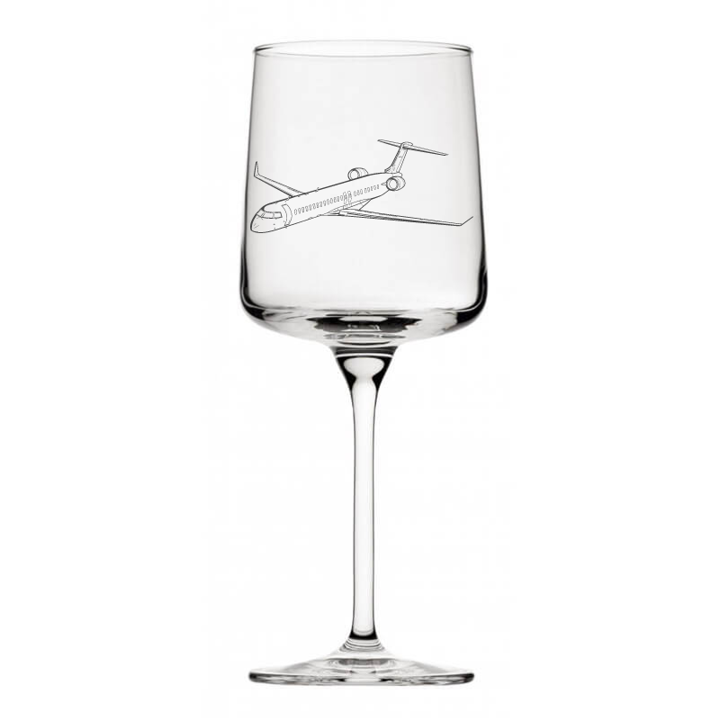 bombardier crj 900 aircraft wine glass digital engraving mockup / engraving preview