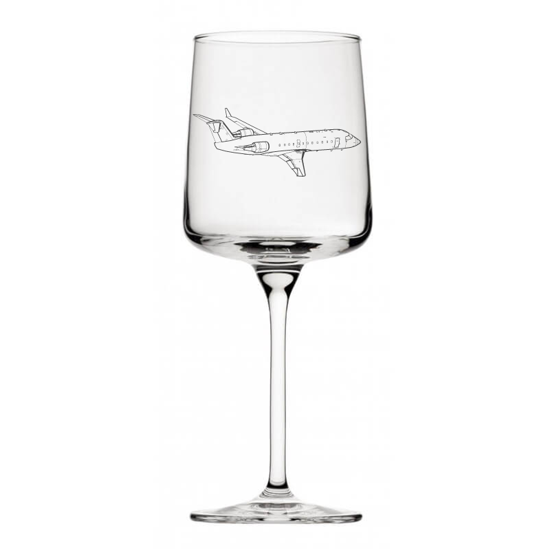 bombardier crj 100 aircraft wine glass digital engraving mockup / engraving preview