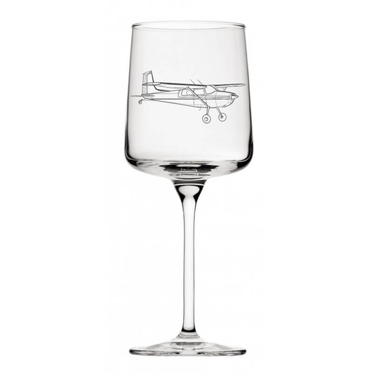cessna 180 aircraft wine glass digital engraving mockup / engraving preview