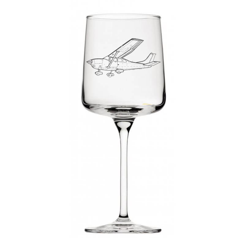 cessna 206 aircraft wine glass digital engraving mockup / engraving preview