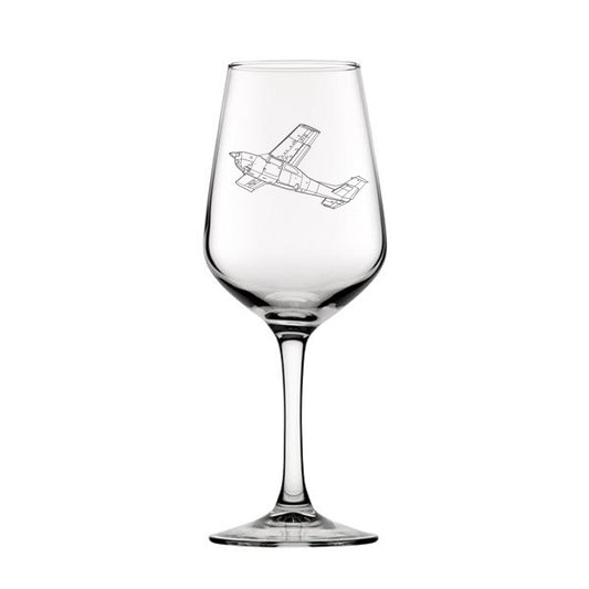 cessna 210 centurion aircraft wine glass digital engraving mockup / engraving preview
