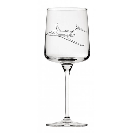 cessna 560 jet aircraft wine glass digital engraving mockup / engraving preview