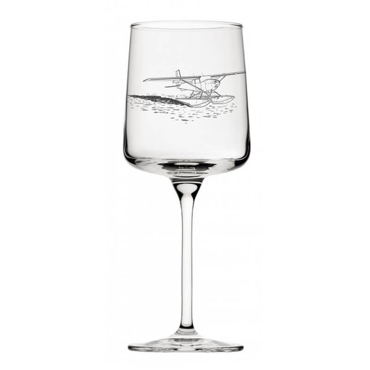 cessna seaplane aircraft wine glass digital engraving mockup / engraving preview