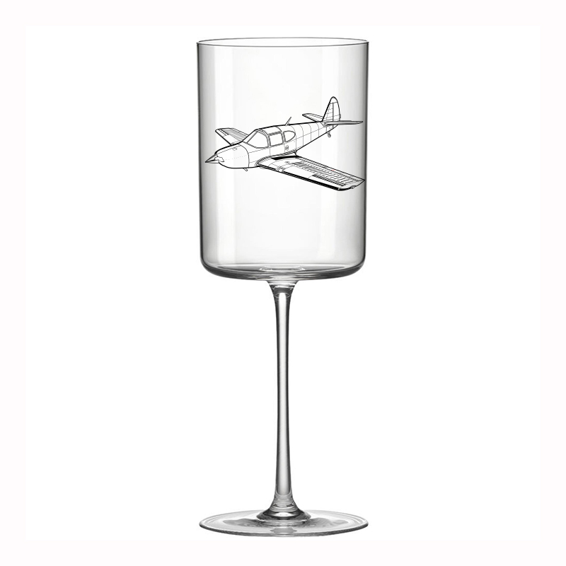 globe swift aircraft wine glass digital engraving mockup / engraving preview