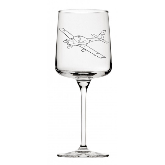 grob g115 tutor aircraft wine glass digital engraving mockup / engraving preview