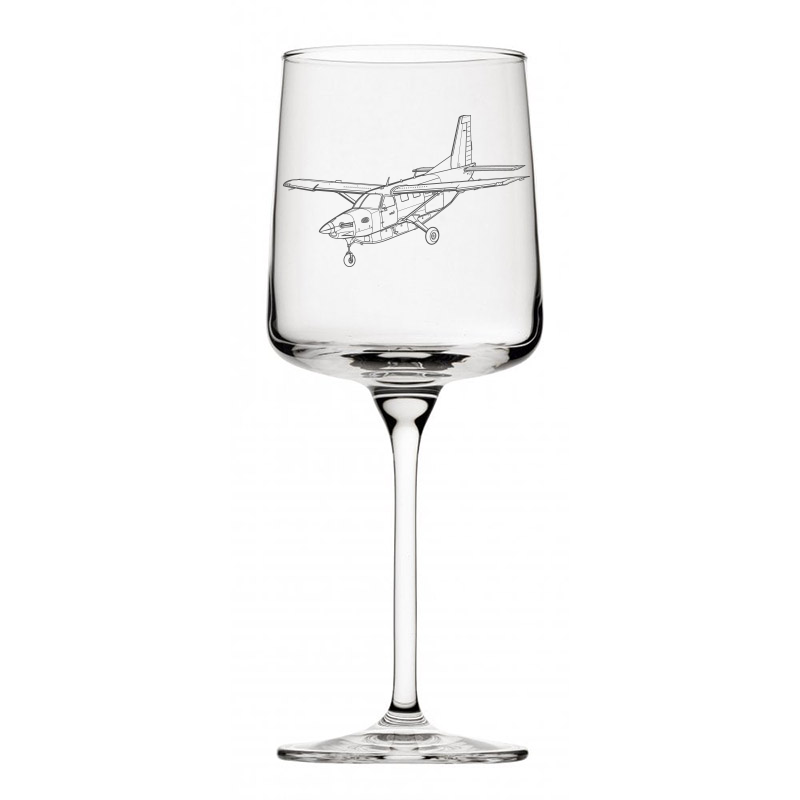 quest daher kodiak aircraft wine glass digital engraving mockup / engraving preview