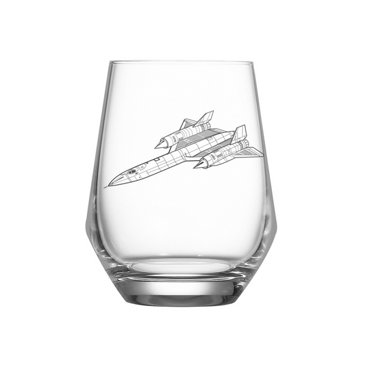lockheed sr71 blackbird aircraft wine glass digital engraving mockup / engraving preview