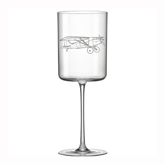 maule stol aircraft wine glass digital engraving mockup / engraving preview