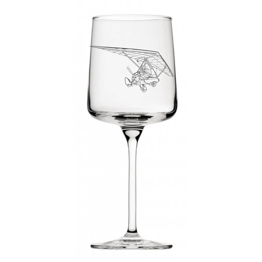 pegasus microlight Trike wine glass digital engraving mockup / engraving preview