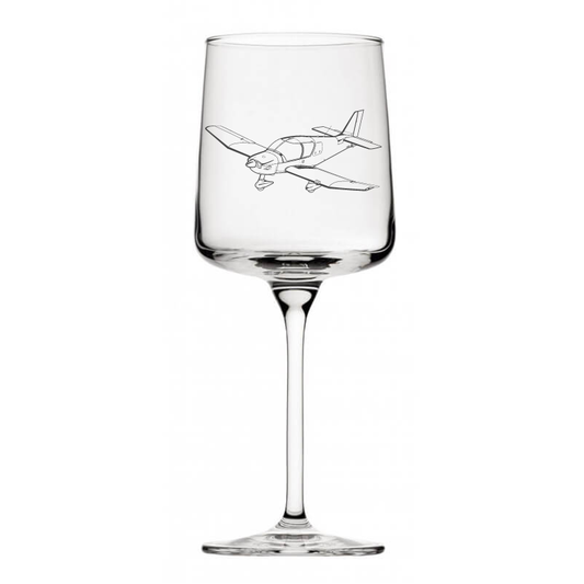 robin dr400 aircraft wine glass digital engraving mockup / engraving preview