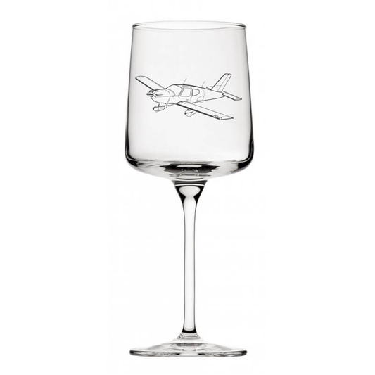 socata tb9 aircraft wine glass digital engraving mockup / engraving preview
