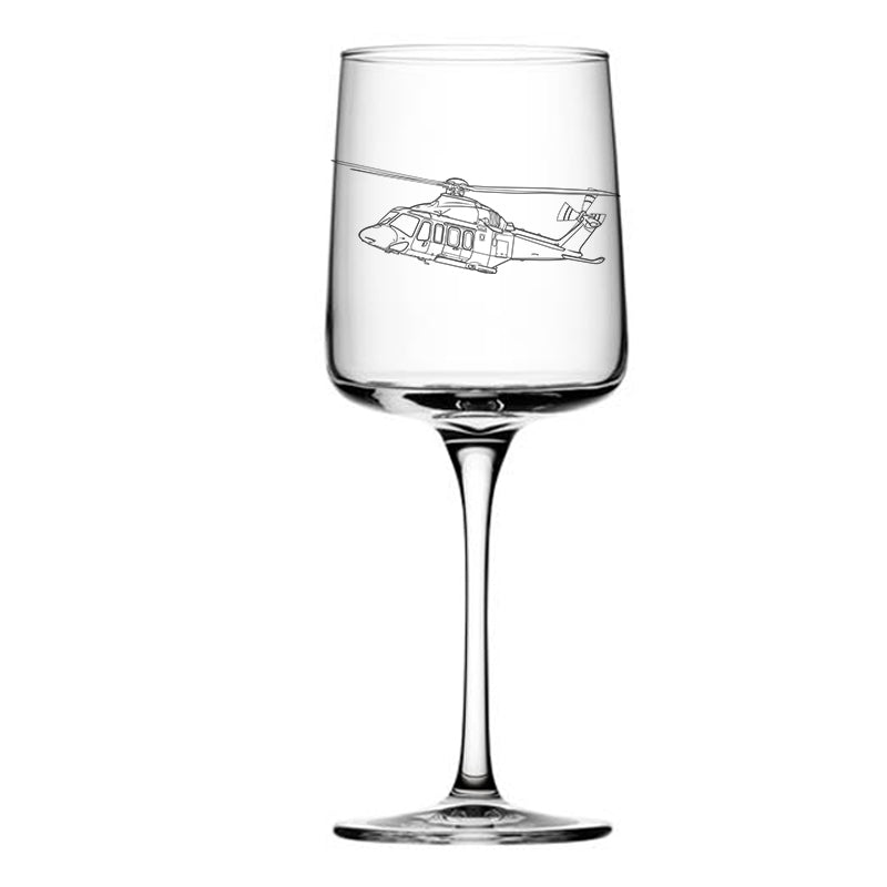 agustawestland aw139 helicopter wine glass digital engraving mockup / engraving preview