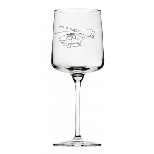 ec135 eurocopter helicopter wine glass digital engraving mockup / engraving preview