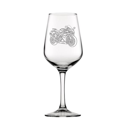 apri rsv mille motorcycle wine glass digital engraving mockup / engraving preview