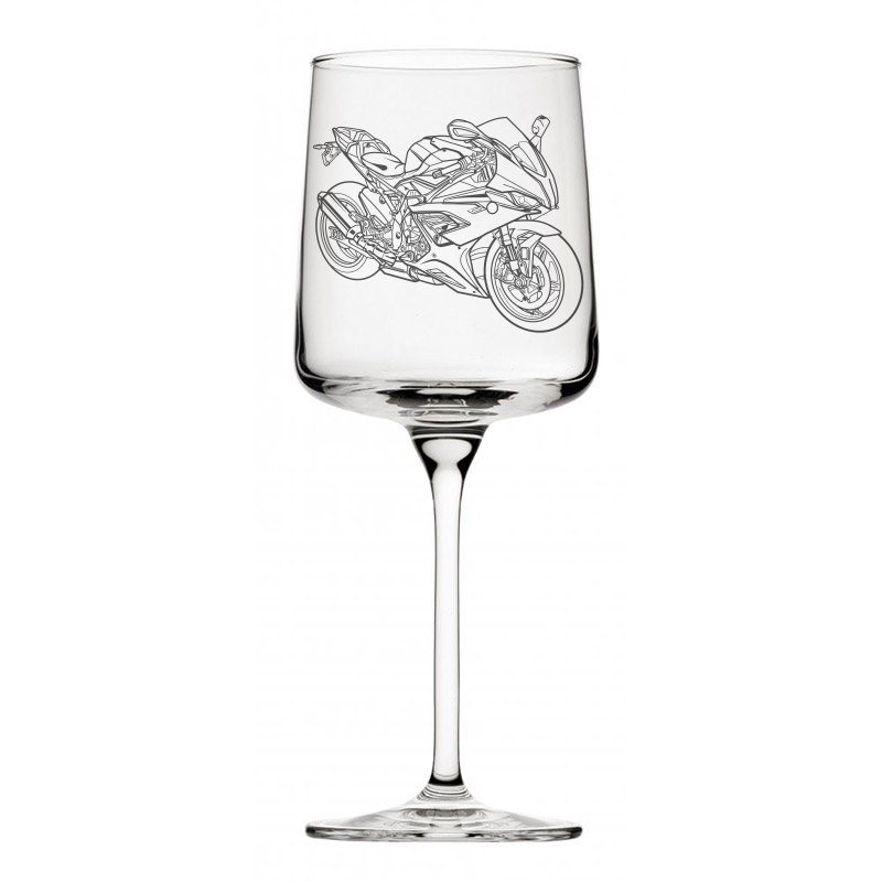 bm s1000rr motorcycle wine glass digital engraving mockup / engraving preview