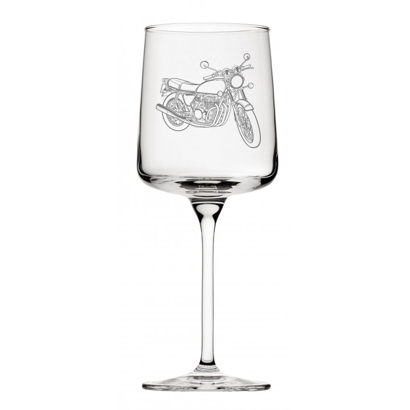 hon cb550 motorcycle wine glass digital engraving mockup / engraving preview
