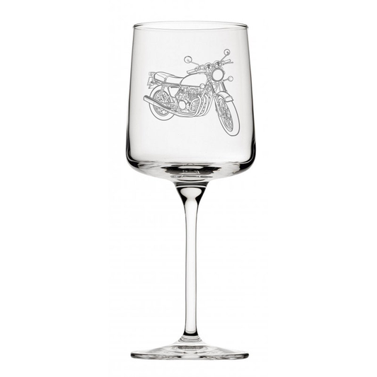 hon cb550 motorcycle wine glass digital engraving mockup / engraving preview