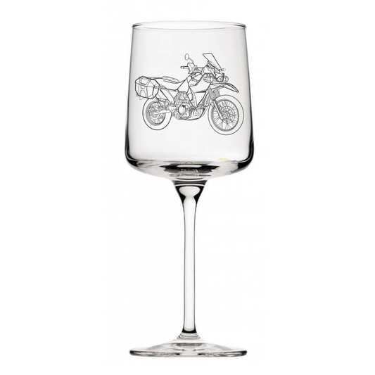 kaw klr650 motorcycle wine glass digital engraving mockup / engraving preview