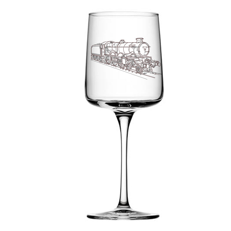 Castle Class Steam Train Locomotive Wine Glass