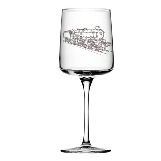 Castle Class Steam Train Locomotive Wine Glass