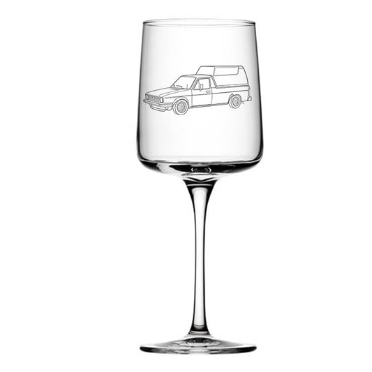 caddy van car wine glass digital engraving mockup / engraving preview