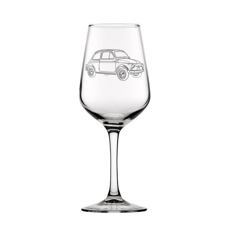 fia 500 car wine glass digital engraving mockup / engraving preview