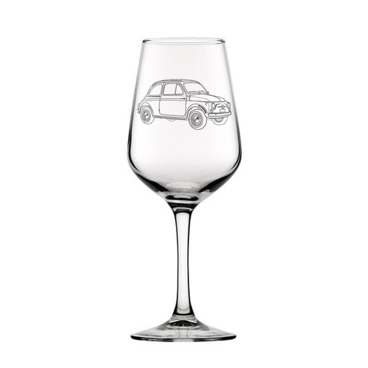 fia 500 car wine glass digital engraving mockup / engraving preview