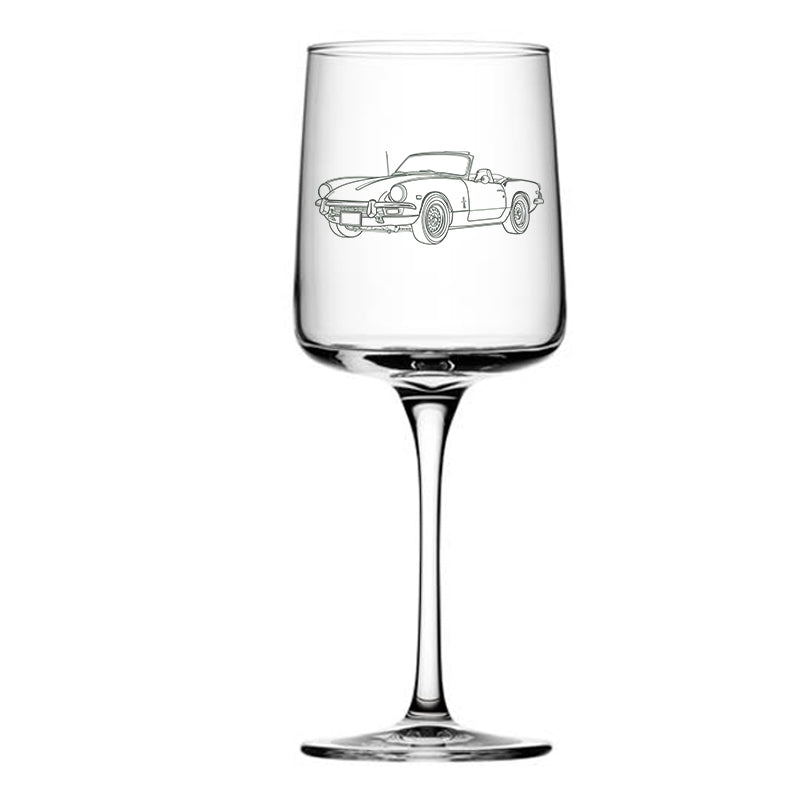 spitfire car wine glass digital engraving mockup / engraving preview