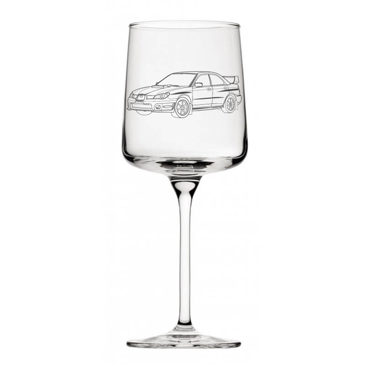 suba wrx impreza car wine glass digital engraving mockup / engraving preview