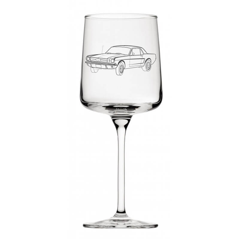 fd mustang coupe car wine glass digital engraving mockup / engraving preview