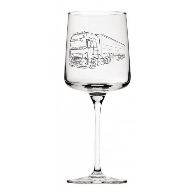 hgv lorry wine glass digital engraving mockup / engraving preview