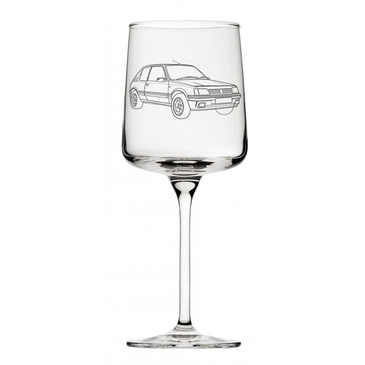 peug 205 car wine glass digital engraving mockup / engraving preview
