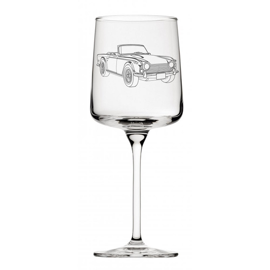 tri tr250 classic car wine glass digital engraving mockup / engraving preview