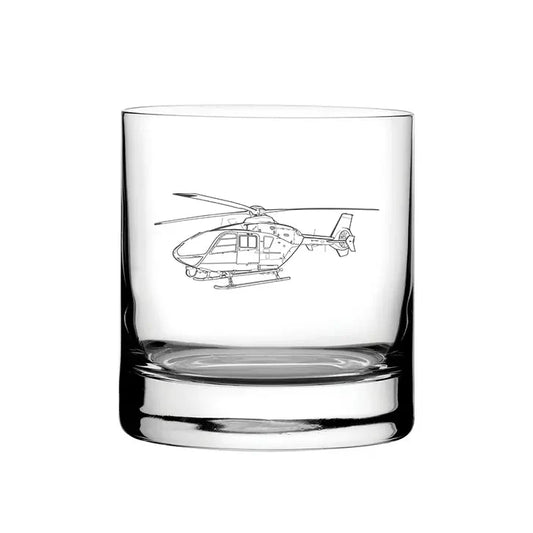 EC 135 Eurocopter (Police) Helicopter glass tumbler – digital engraving mockup / engraving preview