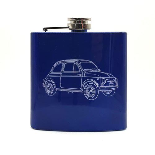 fia 500 car hip flask digital engraving mockup / engraving preview