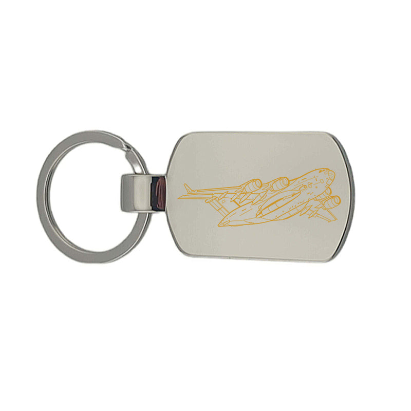 boeing c17 globemaster aircraft keyring digital engraving mockup / engraving preview