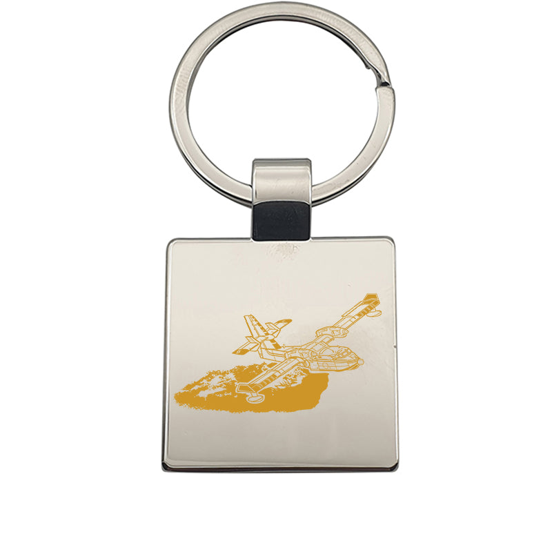 cl415 aireal fire fighter aircraft keyring digital engraving mockup / engraving preview