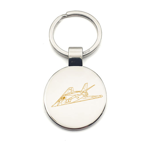 lockheed f117 nighthawk aircraft keyring digital engraving mockup / engraving preview
