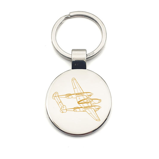 p38 lightning aircraft keyring digital engraving mockup / engraving preview